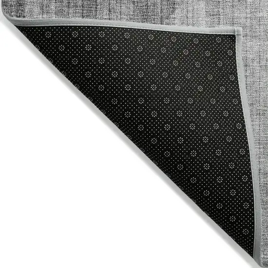 Charcoal Gray And Silver Geometric Washable Indoor Outdoor Area Rug Photo 4