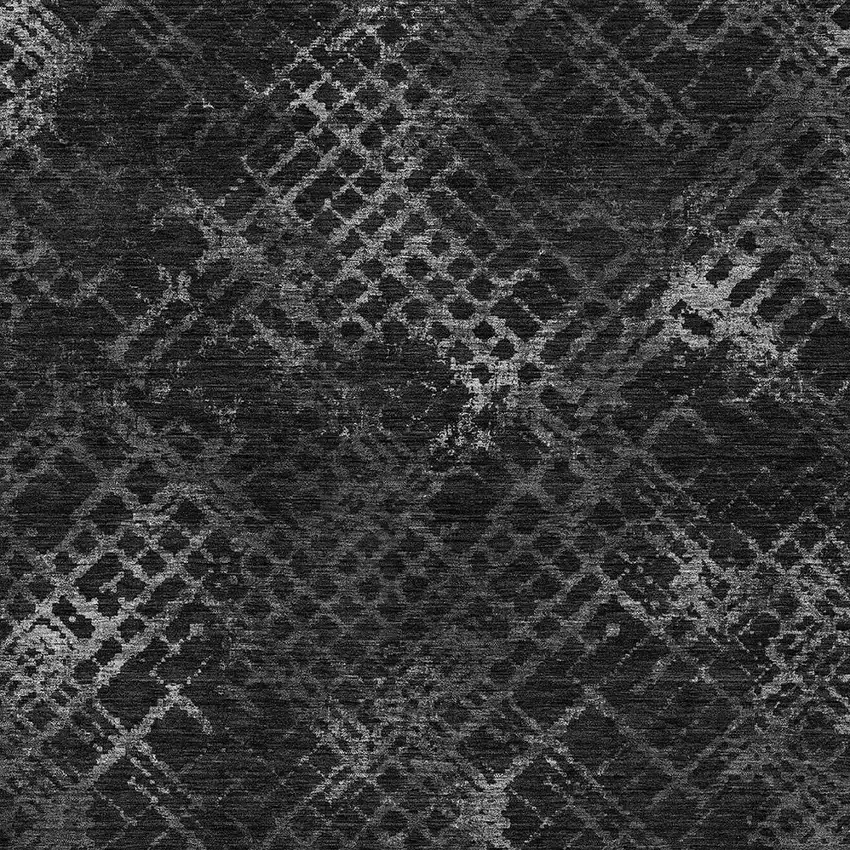 Charcoal Gray And Silver Geometric Washable Indoor Outdoor Area Rug Photo 6