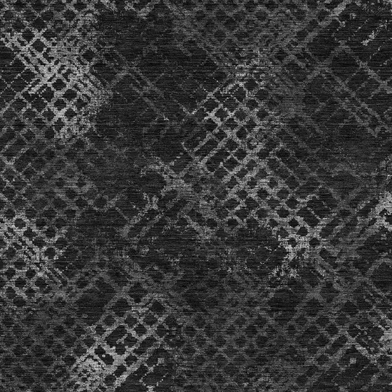 Charcoal Gray And Silver Geometric Washable Indoor Outdoor Area Rug Photo 6