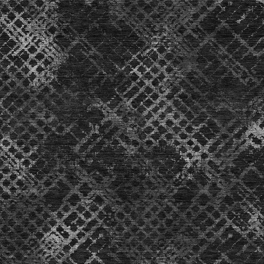 Charcoal Gray And Silver Geometric Washable Indoor Outdoor Area Rug Photo 6