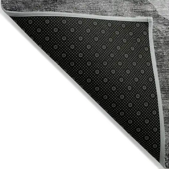 Charcoal Gray And Taupe Abstract Washable Indoor Outdoor Area Rug Photo 4
