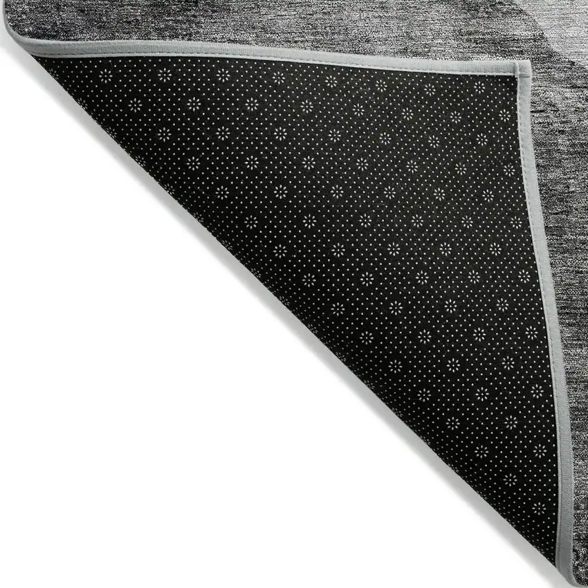 Charcoal Gray And Taupe Abstract Washable Indoor Outdoor Area Rug Photo 4