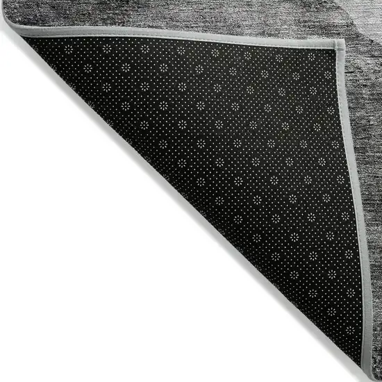 Charcoal Gray And Taupe Abstract Washable Indoor Outdoor Area Rug Photo 4