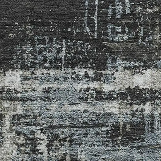 Charcoal Gray And Taupe Geometric Washable Area Rug With UV Protection Photo 3