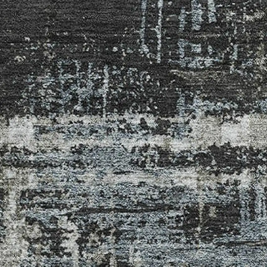 Charcoal Gray And Taupe Geometric Washable Area Rug With UV Protection Photo 3