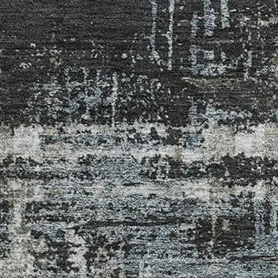 Charcoal Gray And Taupe Geometric Washable Area Rug With UV Protection Photo 3