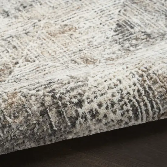 Charcoal Gray and Ivory Abstract Non Skid Area Rug Photo 8