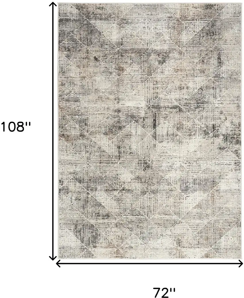 Charcoal Gray and Ivory Abstract Non Skid Area Rug Photo 3