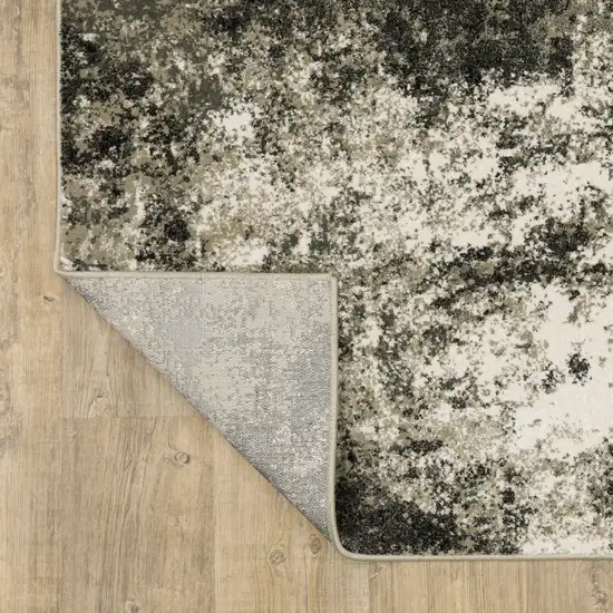Charcoal And Beige Abstract Area Rug Photo 8