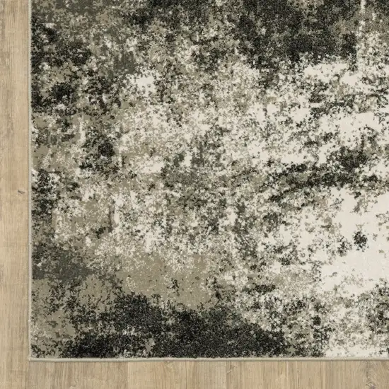 Charcoal And Beige Abstract Area Rug Photo 4