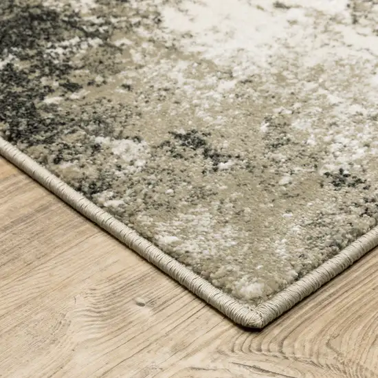 Charcoal And Beige Abstract Area Rug Photo 5