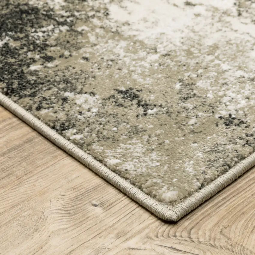 Charcoal And Beige Abstract Area Rug Photo 5