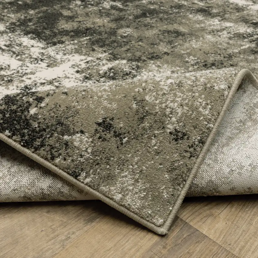 Charcoal And Beige Abstract Area Rug Photo 9