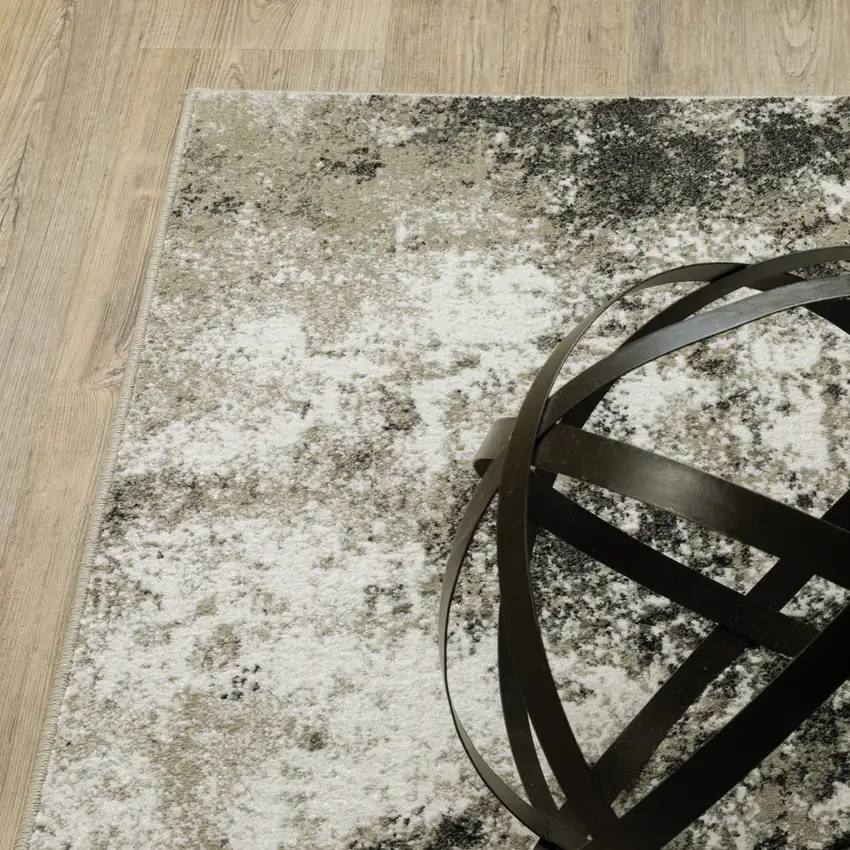 Charcoal And Beige Abstract Area Rug Photo 7