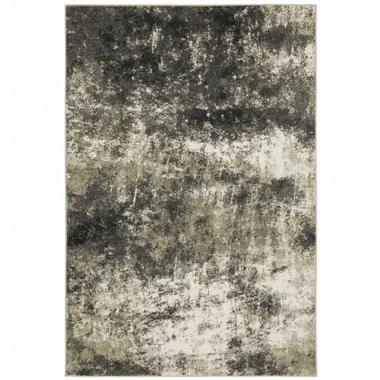Charcoal And Beige Abstract Area Rug Photo 2