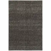 Photo of Charcoal Grey And Brown Geometric Power Loom Stain Resistant Area Rug