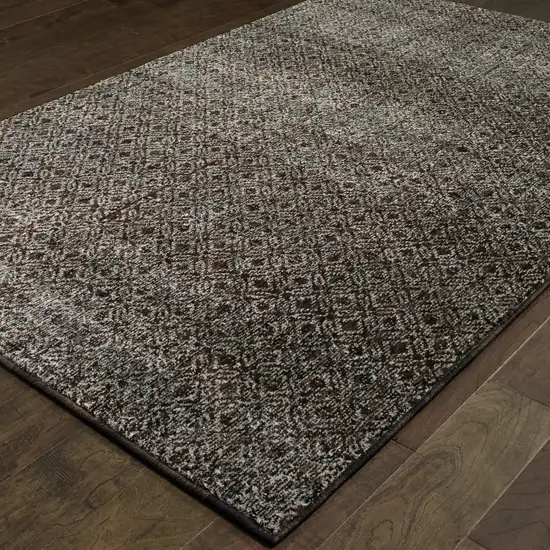 Gray Geometric Power Loom Area Rug Photo 5