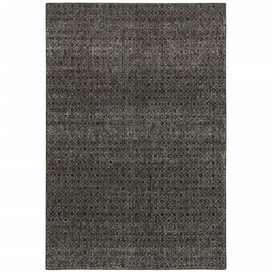 Gray Geometric Power Loom Area Rug Photo 2