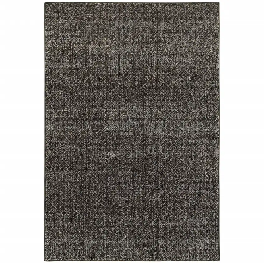 Gray Geometric Power Loom Area Rug Photo 2