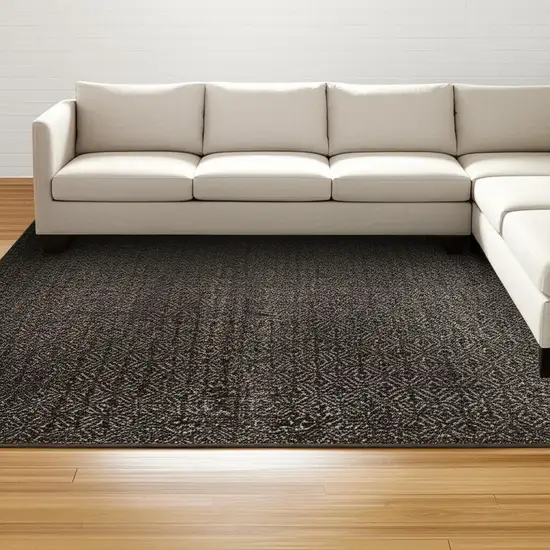 Gray Geometric Power Loom Area Rug Photo 1