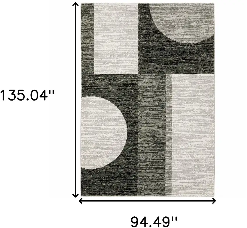 Gray and Ivory Geometric Power Loom Area Rug Photo 3