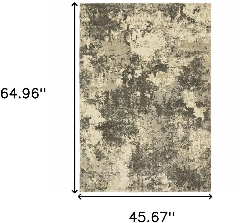 Charcoal Grey Beige And Tan Abstract Power Loom Stain Resistant Area Rug Photo 10