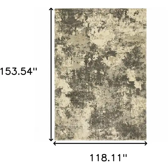 Charcoal Grey Beige And Tan Abstract Power Loom Stain Resistant Area Rug Photo 3
