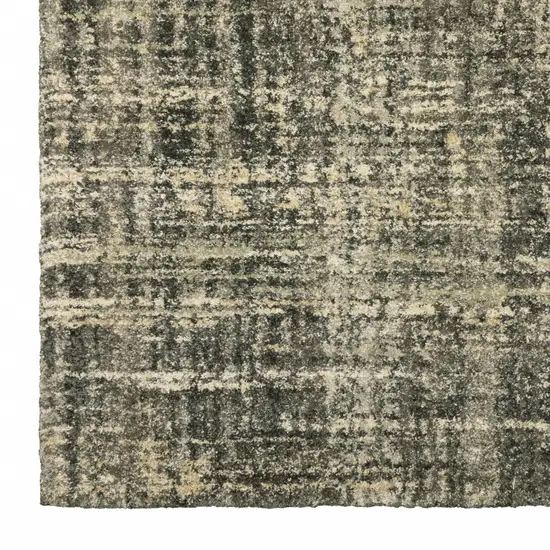 Charcoal Grey Beige And Tan Abstract Power Loom Stain Resistant Area Rug Photo 4