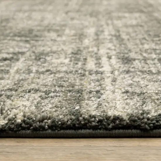 Charcoal Grey Beige And Tan Abstract Power Loom Stain Resistant Area Rug Photo 7