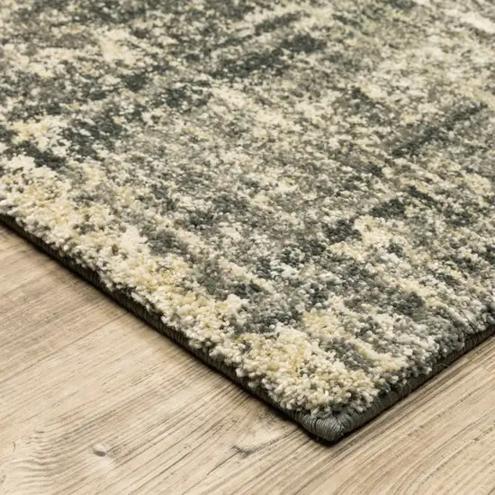 Charcoal Grey Beige And Tan Abstract Power Loom Stain Resistant Area Rug Photo 6