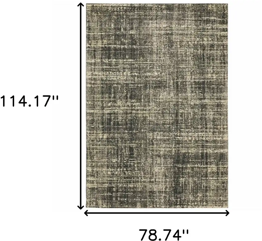 6' X 9' Charcoal Grey Beige And Tan Abstract Power Loom Stain Resistant Area Rug Photo 3