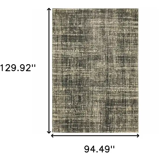 Charcoal Grey Beige And Tan Abstract Power Loom Stain Resistant Area Rug Photo 3