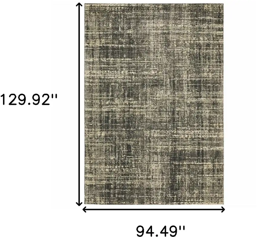 Charcoal Grey Beige And Tan Abstract Power Loom Stain Resistant Area Rug Photo 3