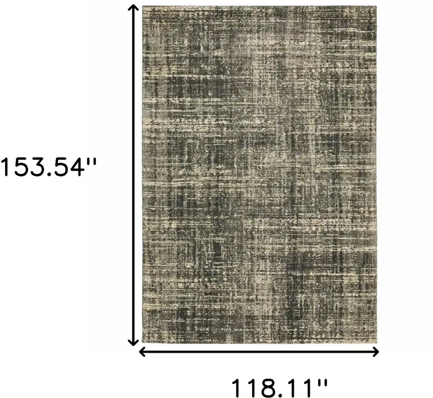 Charcoal Grey Beige And Tan Abstract Power Loom Stain Resistant Area Rug Photo 3