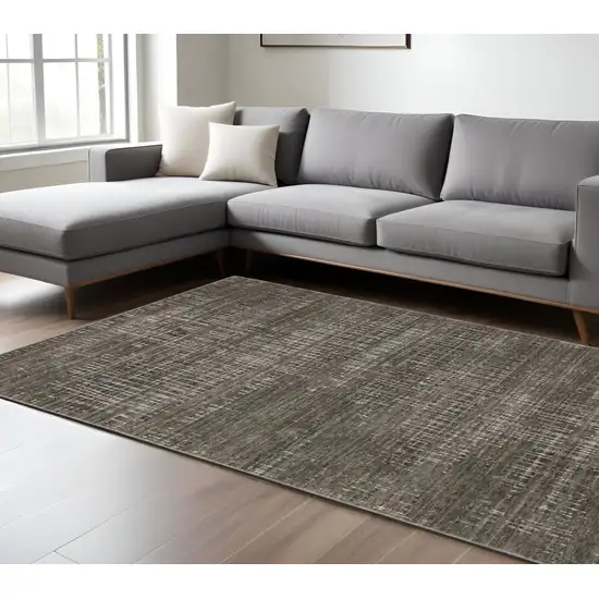 Charcoal And Gray Abstract Distressed Area Rug Photo 1