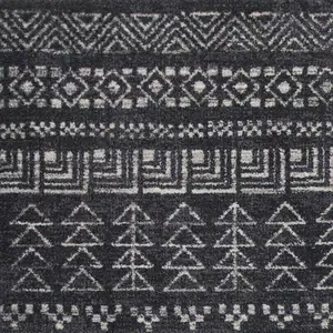 Photo of Charcoal Grey Machine Woven Bohemian Tribal Indoor Area Rug