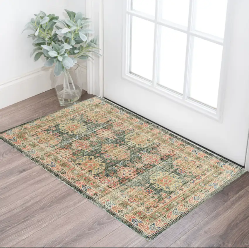 2'X4' Charcoal Hand Woven Traditional Indoor Accent Rug Photo 2
