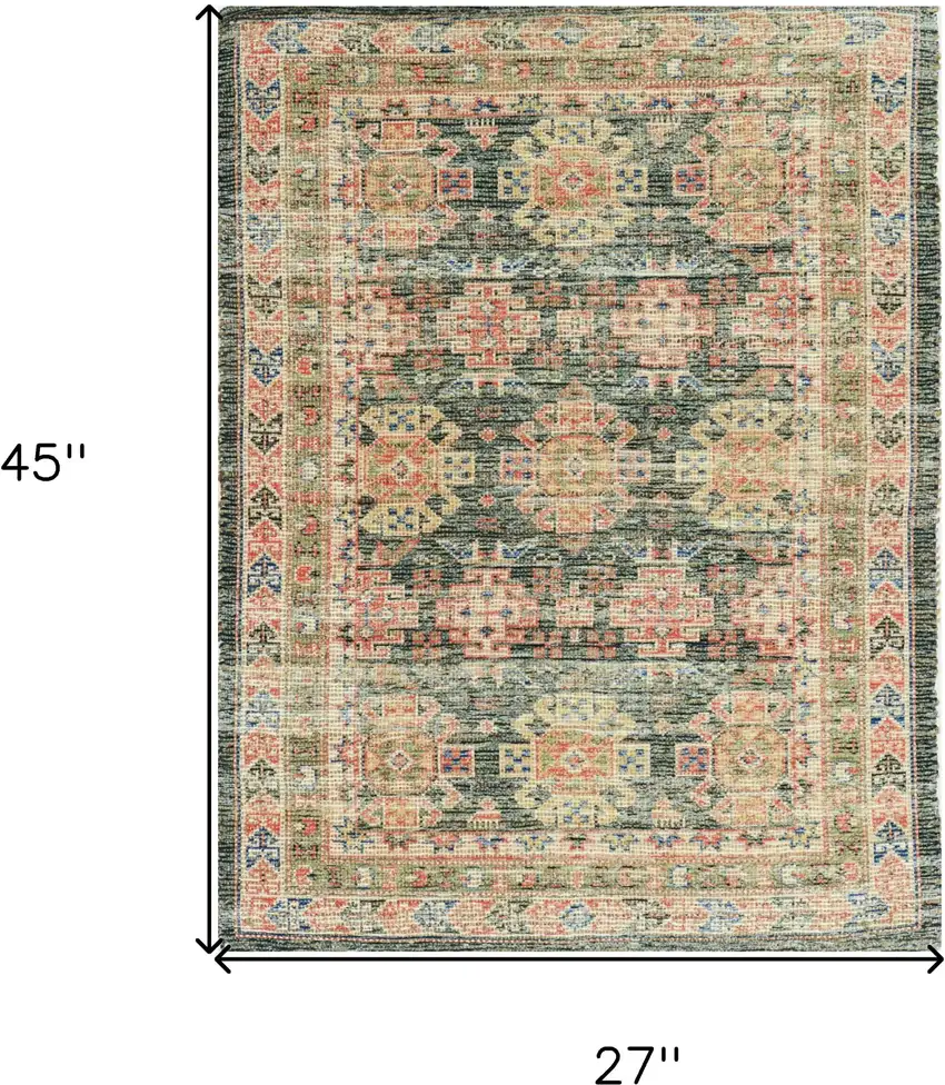 2'X4' Charcoal Hand Woven Traditional Indoor Accent Rug Photo 9