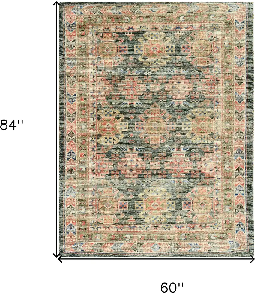 5'X7' Charcoal Hand Woven Traditional Indoor Area Rug Photo 3