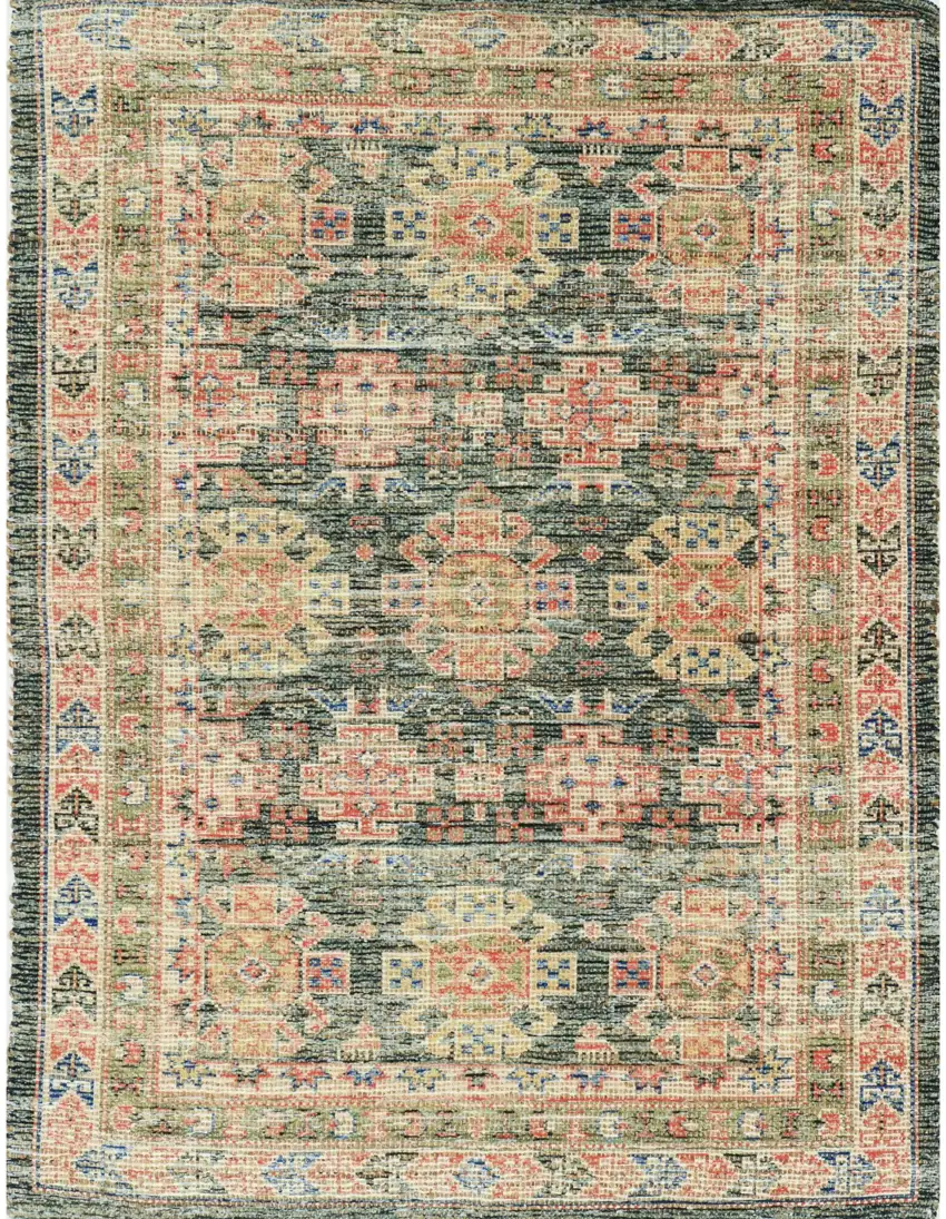 5'X7' Charcoal Hand Woven Traditional Indoor Area Rug Photo 8