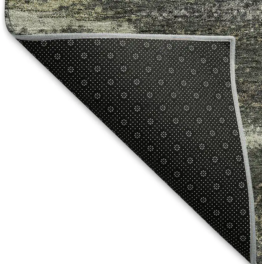 Charcoal Ivory And Copper Abstract Washable Area Rug With UV Protection Photo 5