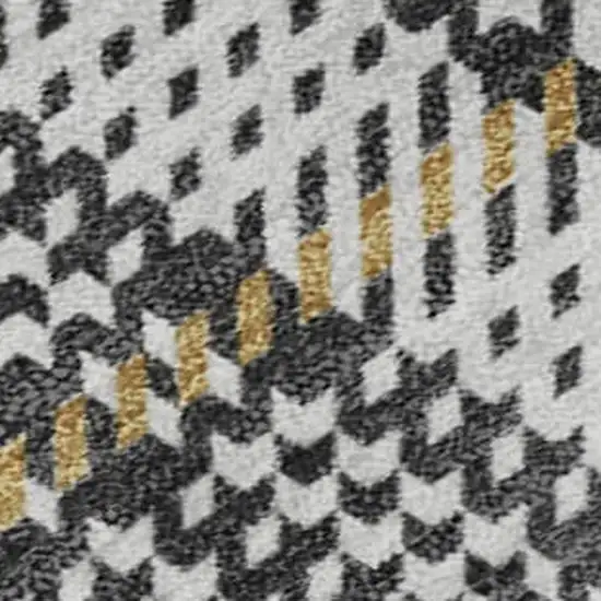 Charcoal Ivory And Gold Plaid Washable Area Rug With UV Protection Photo 2