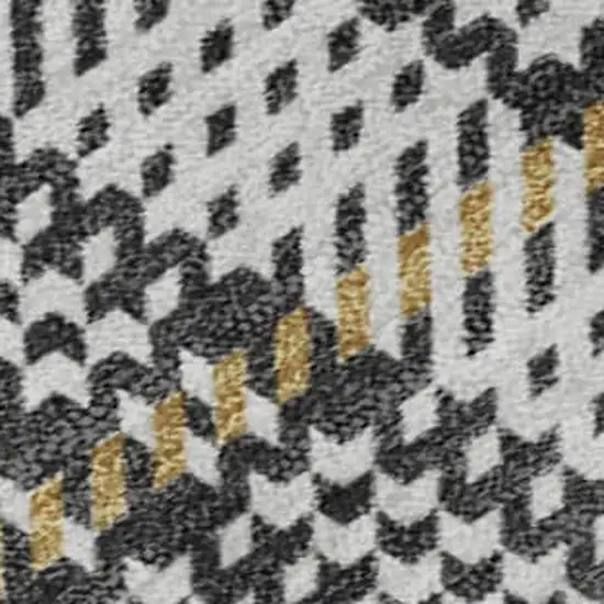 Charcoal Ivory And Gold Plaid Washable Area Rug With UV Protection Photo 2