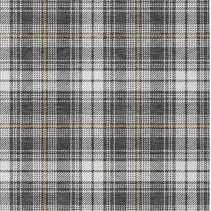 Photo of Charcoal Ivory And Gold Plaid Washable Indoor Outdoor Area Rug