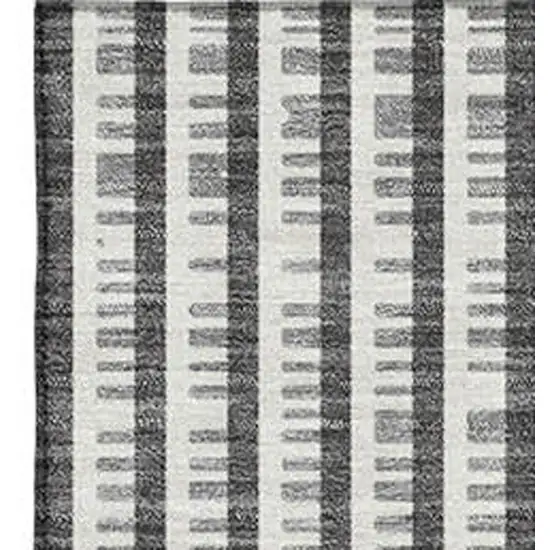 Charcoal Ivory And Gray Geometric Washable Area Rug With UV Protection Photo 2