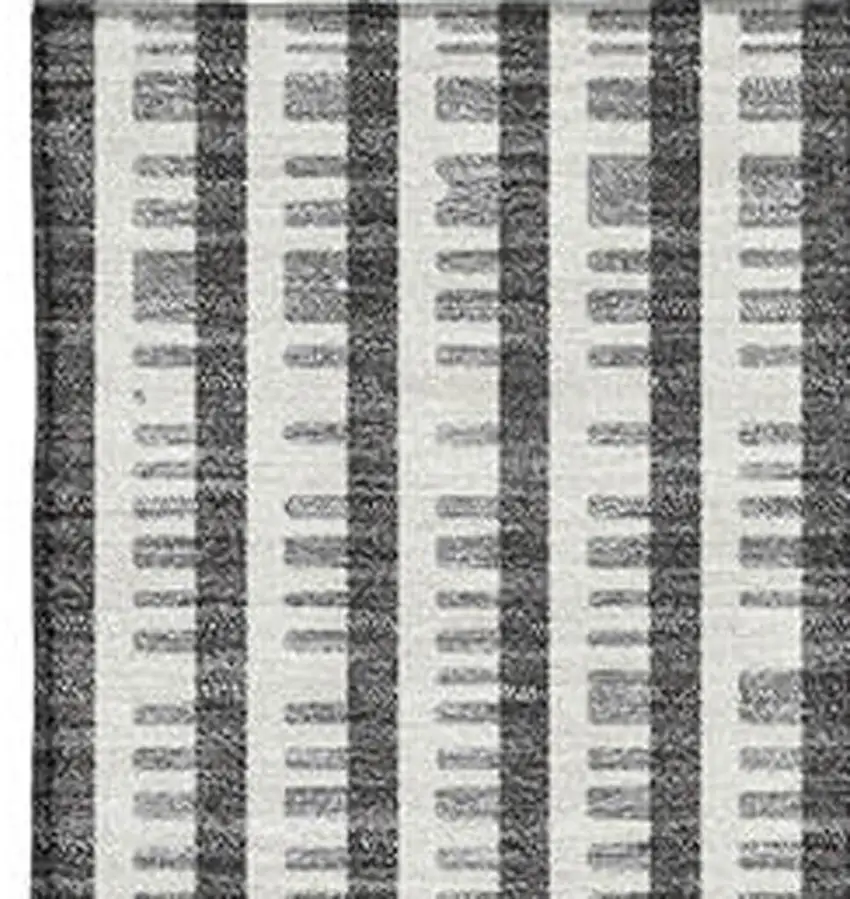 Charcoal Ivory And Gray Geometric Washable Area Rug With UV Protection Photo 2