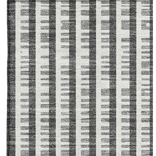 Charcoal Ivory And Gray Geometric Washable Area Rug With UV Protection Photo 2
