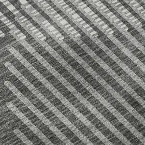 Photo of Charcoal Ivory And Gray Geometric Washable Area Rug With UV Protection