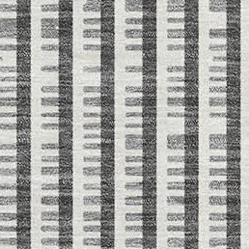 Charcoal Ivory And Gray Geometric Washable Area Rug With UV Protection Photo 2