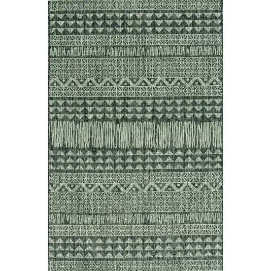 Charcoal Machine Woven UV Treated Scandinavian Indoor Outdoor Round Area Rug Photo 1